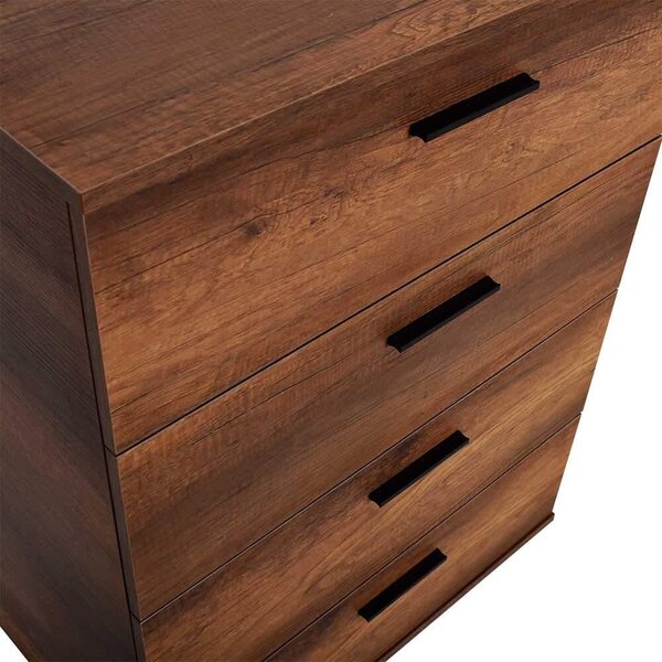 Comoda Adore Trendline, 4 sertare, Alb - Nuc, 73x96x44 cm