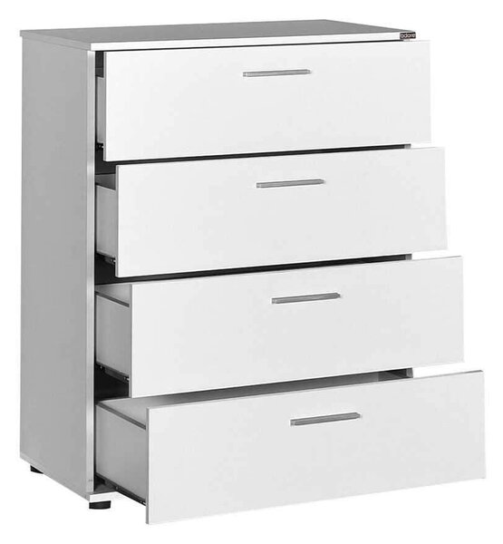 Comoda Adore Trendline, 4 sertare, Alb - Nuc, 73x96x44 cm