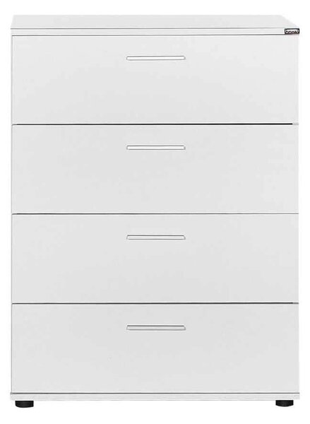 Comoda Adore Trendline, 4 sertare, Alb - Nuc, 73x96x44 cm