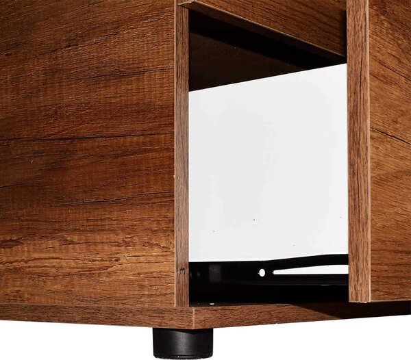 Comoda Adore Trendline, 4 sertare, Alb - Nuc, 73x96x44 cm