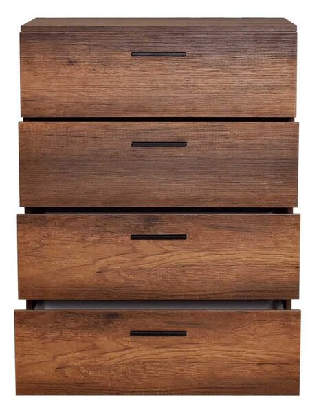 Comoda Adore Trendline, 4 sertare, Alb - Nuc, 73x96x44 cm