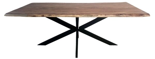 Consola Miles Boho, Pako World, lemn masiv de salcam, Grosime 3.7 cm, Natural, 180x90x76 cm