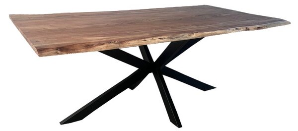 Consola Miles Boho, Pako World, lemn masiv de salcam, Grosime 3.7 cm, Natural, 180x90x76 cm