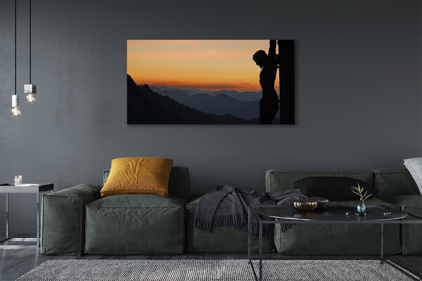 Tablouri canvas Isus crucificat apus de soare