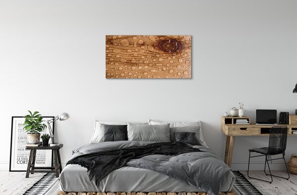 Tablouri canvas Picături de apă lemn