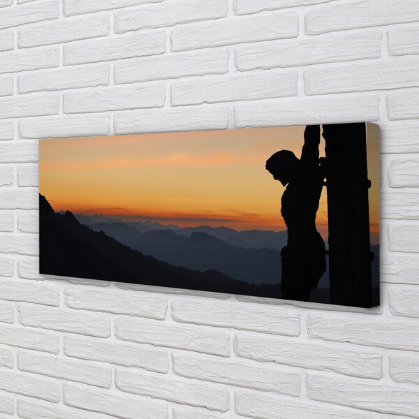 Tablouri canvas Isus crucificat apus de soare