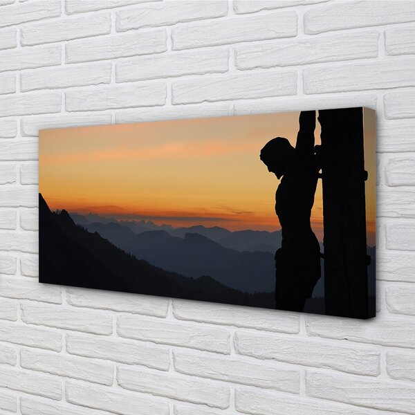 Tablouri canvas Isus crucificat apus de soare