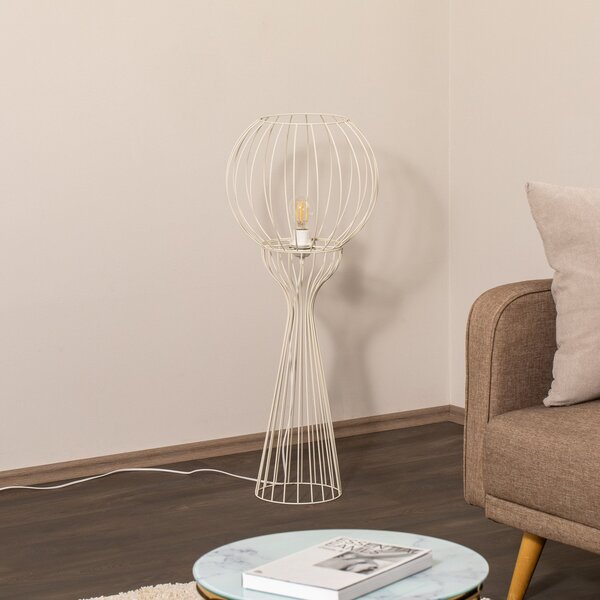 HELAM Lampadar Mercure, nisip, metal/plastic, înălțime 93 cm, Bej, Camera de zi / sufragerie, Metal