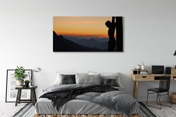 Tablouri canvas Isus crucificat apus de soare