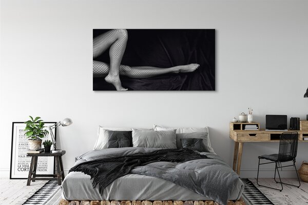 Tablouri canvas picioare Fishnet negru și alb