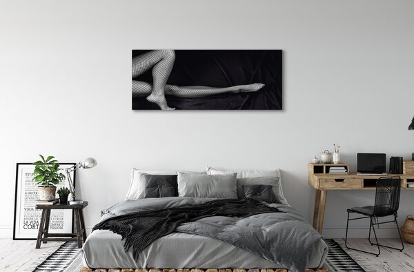 Tablouri canvas picioare Fishnet negru și alb