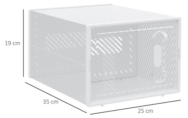 HOMCOM Pantofar Modular cu 8 Cuburi de Depozitare și Uși Magnetice, Cuburi din PP, 25x35x19 cm, Alb și Transparent | Aosom Romania