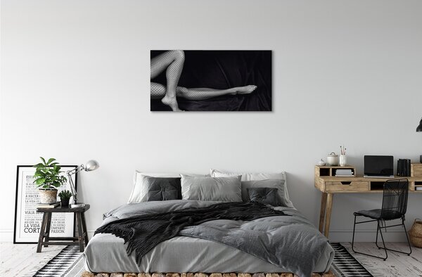 Tablouri canvas picioare Fishnet negru și alb