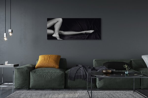 Tablouri canvas picioare Fishnet negru și alb