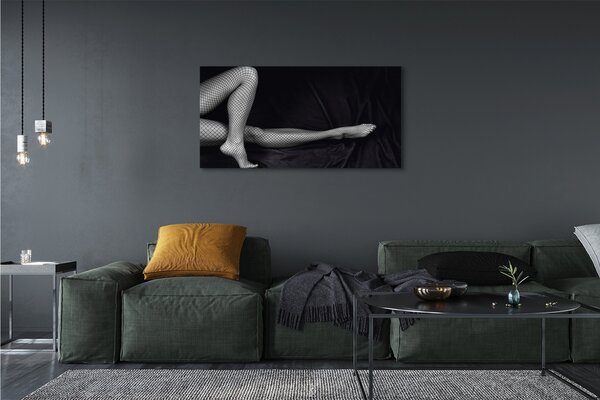 Tablouri canvas picioare Fishnet negru și alb