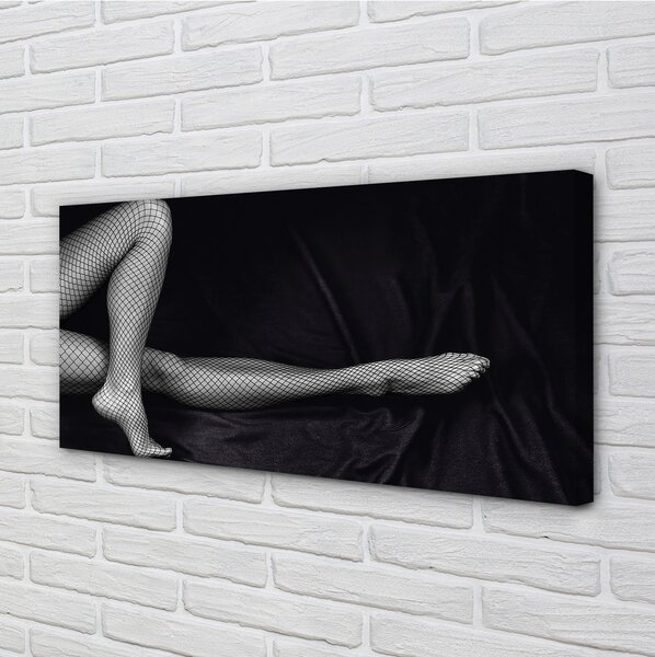 Tablouri canvas picioare Fishnet negru și alb