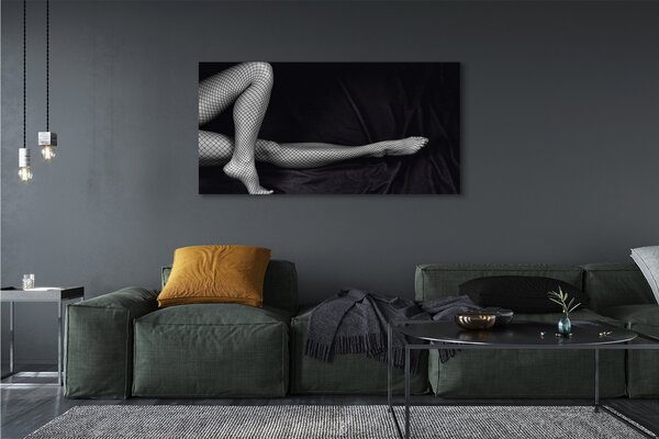 Tablouri canvas picioare Fishnet negru și alb