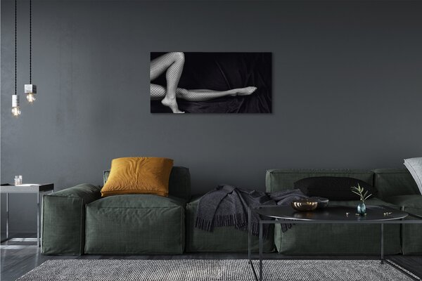 Tablouri canvas picioare Fishnet negru și alb
