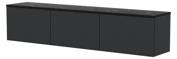 Comoda TV NEON ILLUMINATED, gri antracit, PAL melaminat, 160x32x35 cm