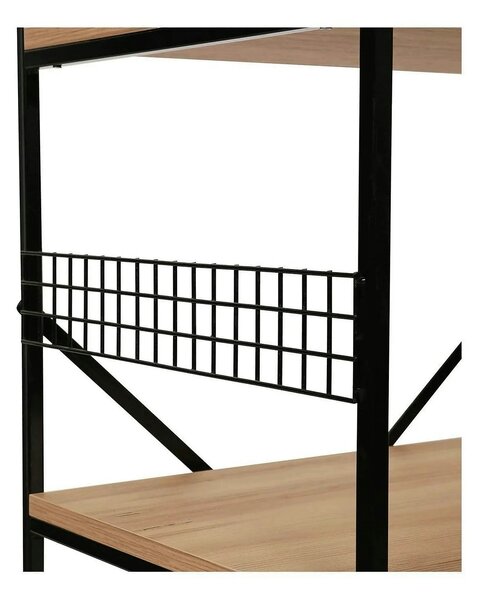 Etajera ANEMON, stejar/negru, PAL melaminat, 60x45x124 cm
