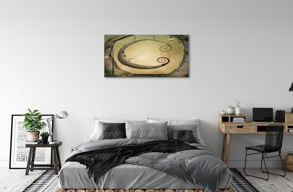 Tablouri canvas lumini de copaci de pădure