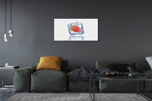 Tablouri canvas cub de gheață căpșuni