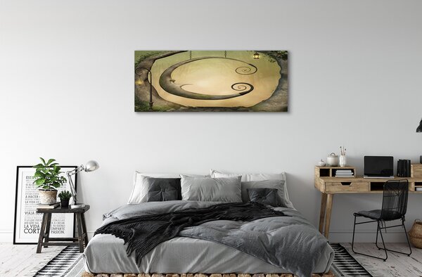 Tablouri canvas lumini de copaci de pădure
