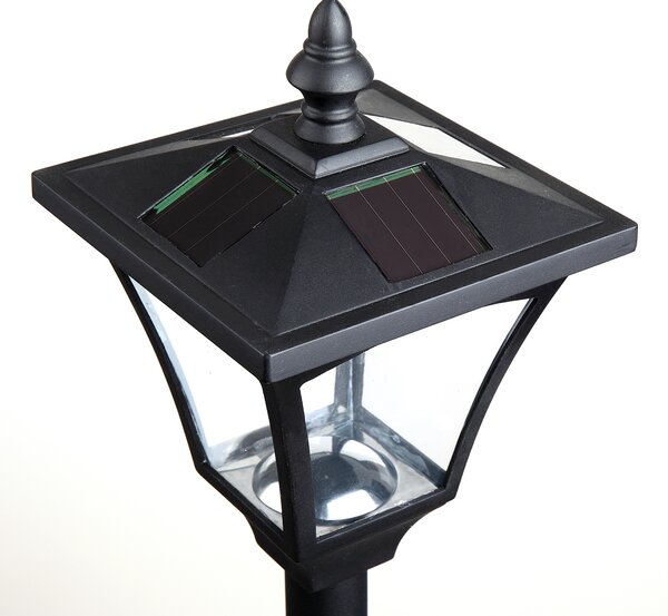 Outsunny Felinar de Grădină Led cu Panouri Solare, 120cm, Negru | Aosom Romania