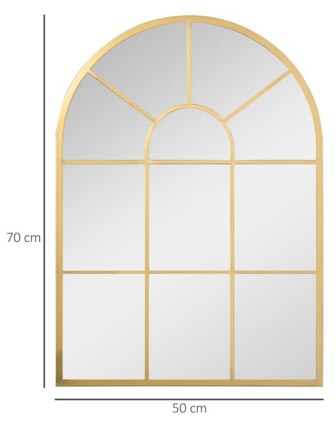 Homcom Oglinda Moderna de Perete – Arcuita 70×50 cm, Stil Fereastra Negru | Aosom Romania