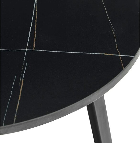 Masuta cafea Jason 2, negru cu efect de marmura, ceramica/metal, 40x50