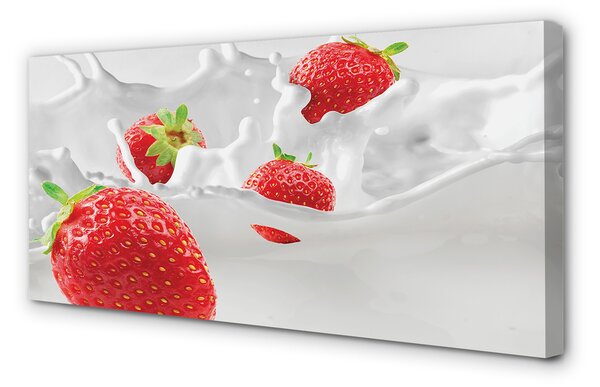 Tablouri canvas lapte cu căpșuni