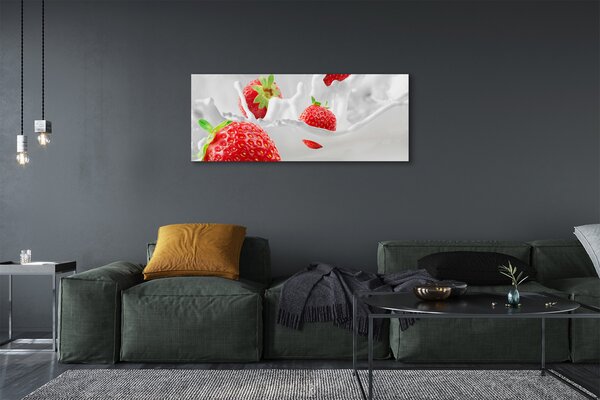 Tablouri canvas lapte cu căpșuni