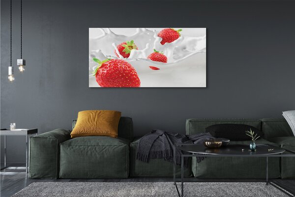 Tablouri canvas lapte cu căpșuni