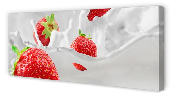Tablouri canvas lapte cu căpșuni