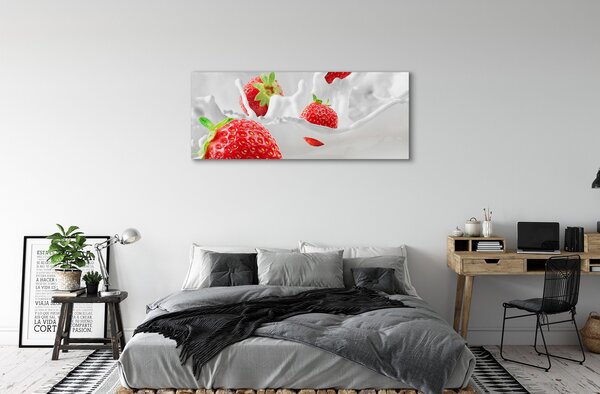 Tablouri canvas lapte cu căpșuni