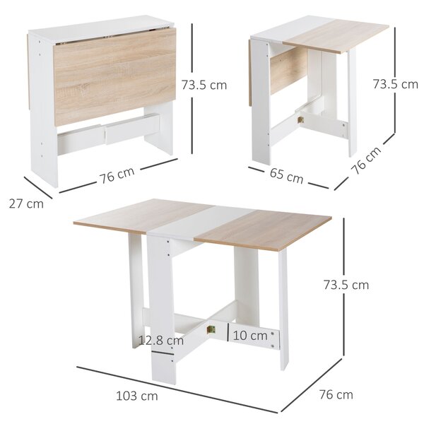 Masa de pranz HOMCOM moderna, bucatarie, sufragerie 103x76x73.5cm | Aosom Romania