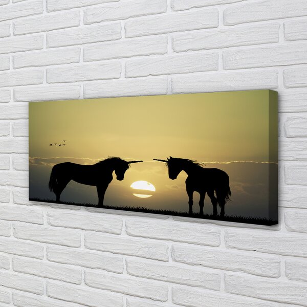 Tablouri canvas Câmp unicorni apus de soare
