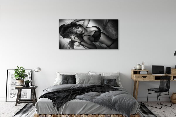 Tablouri canvas Femeie alb-negru