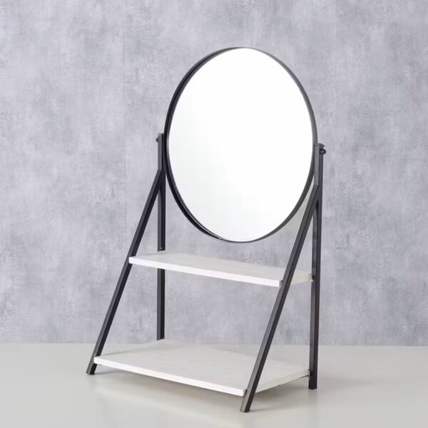 Oglinda cosmetica ACAPULCO cu polita 50,5 cm, neagra