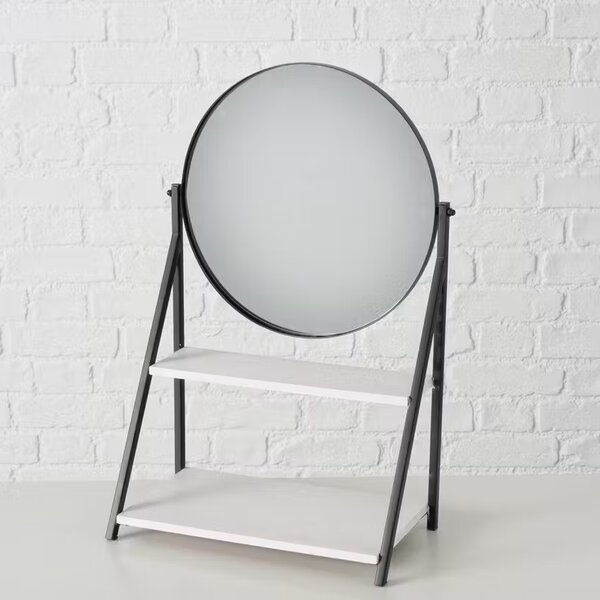 Oglinda cosmetica ACAPULCO cu polita 50,5 cm, neagra