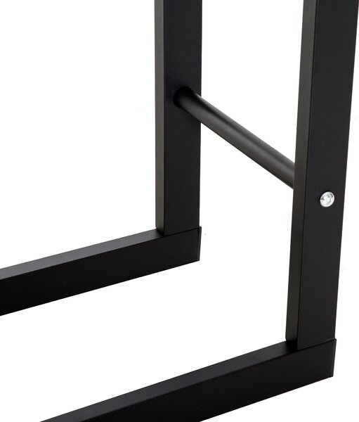 Raft pentru Lemne pentru interior/exterior, din fier, Negru, 40x25x100cm HOMCOM | Aosom Romania