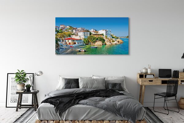 Tablouri canvas Grecia clădirilor Coasta Mării