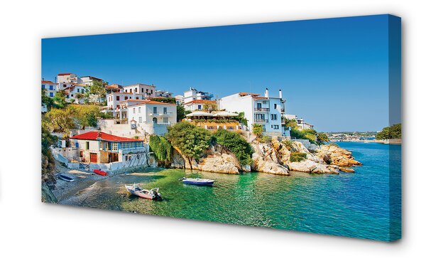Tablouri canvas Grecia clădirilor Coasta Mării