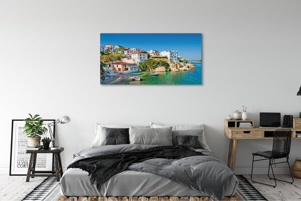 Tablouri canvas Grecia clădirilor Coasta Mării
