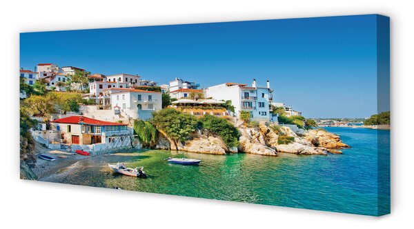 Tablouri canvas Grecia clădirilor Coasta Mării