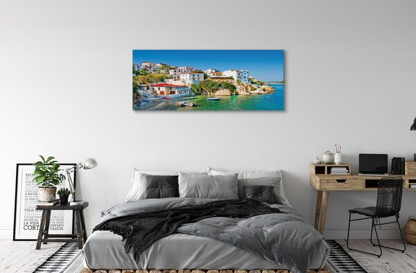 Tablouri canvas Grecia clădirilor Coasta Mării