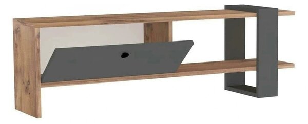Comoda TV OVA, stejar/gri antracit, PAL melaminat, 120x25x37 cm