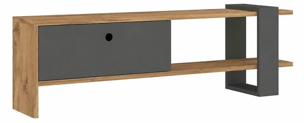 Comoda TV OVA, stejar/gri antracit, PAL melaminat, 120x25x37 cm