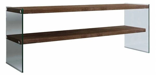 Comoda TV TV103, nuc, sticla/lemn, 120x35x45 cm