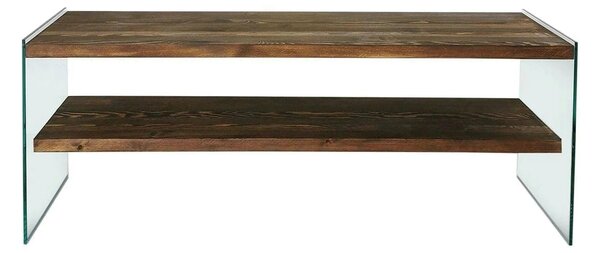 Comoda TV TV103, nuc, sticla/lemn, 120x35x45 cm